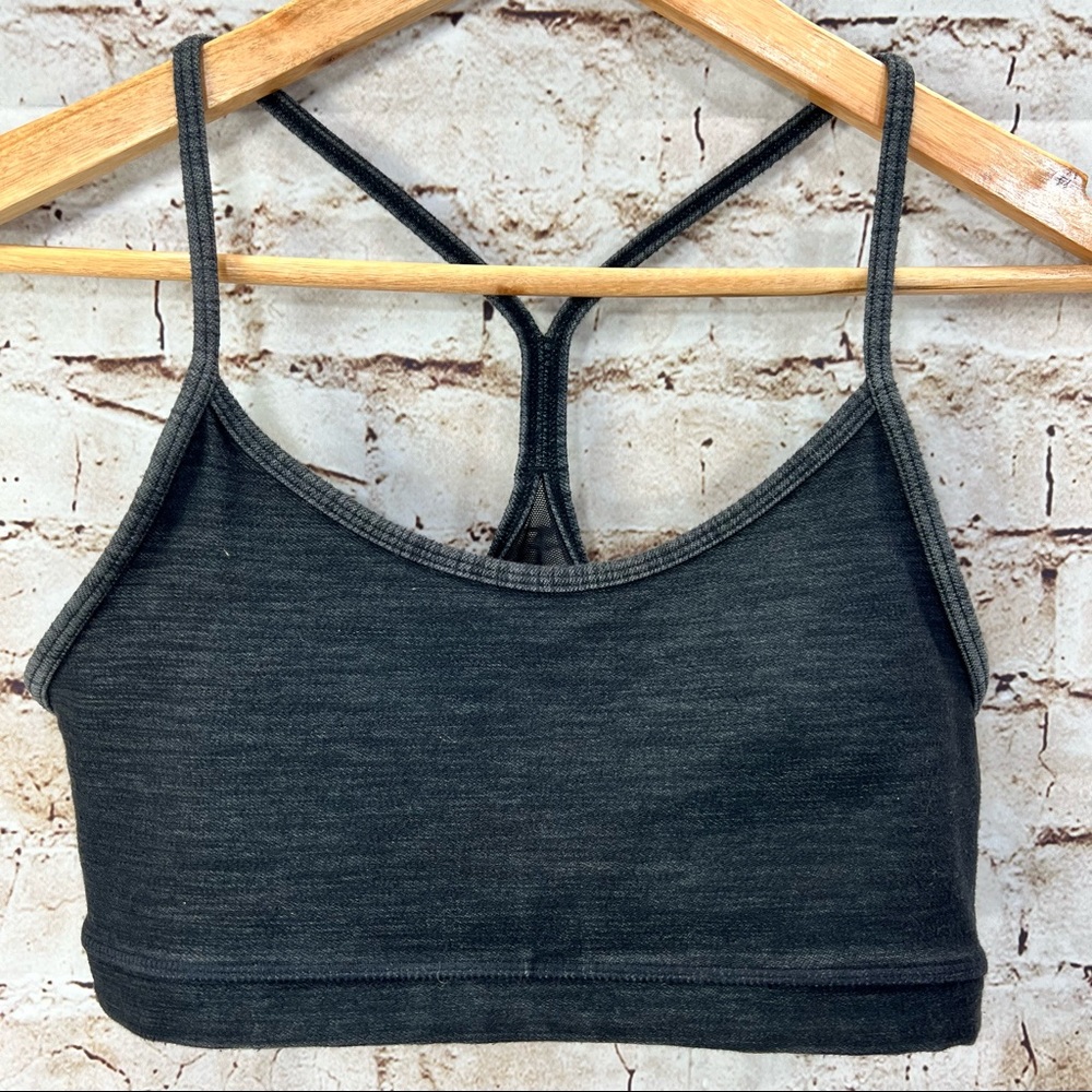 LULULEMON FLOW Y BRA IV BLACK SLUB DENIM